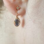 Boucles d'Oreilles Lapis Lazuli et Quartz Clair – Étoile du Matin, Argent Plaqué Or